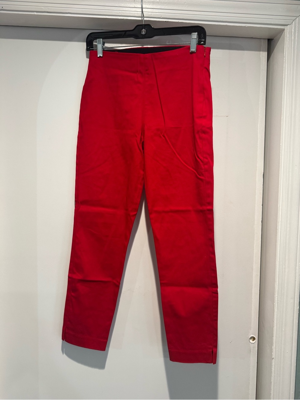 Old Navy Pants Womens 6 Robbie Red Wow High Rise Skinny Ankle Side Zip Stretch